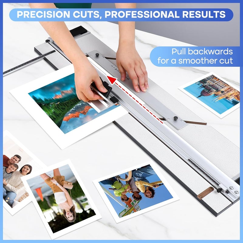 UOKRR 32in Compact Mat Cutter, Ideal for Right & Left-Handed, High Precision Mat Board Cutter with Bevel and Straight Cutting Heads, Easily Make Picture Frames, DIY Projects - Image 2